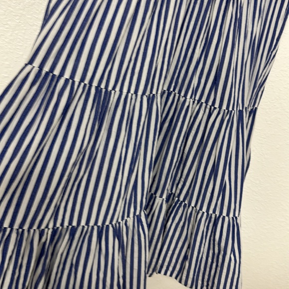Pomander Place Tuckernuck Blue White Stripe Sleeveless Cotton Poplin Kenzo Dress - Picture 5 of 11